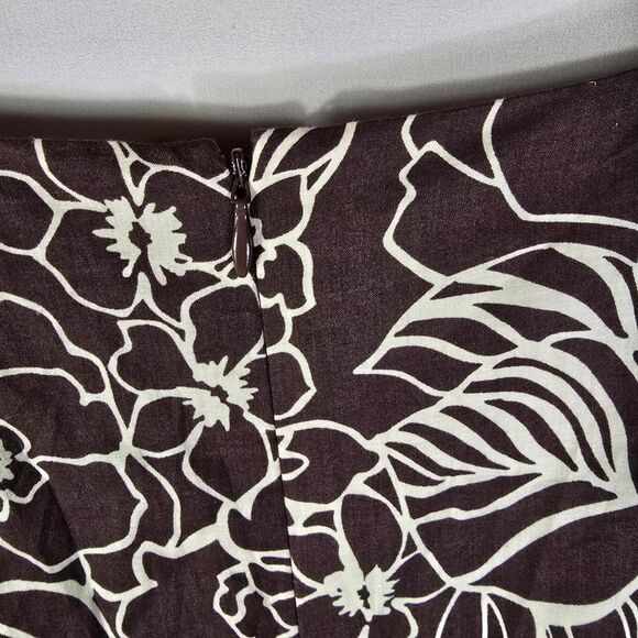 Liz Claiborne Floral Brown and Cream Midi Dress - Picture 9 of 9